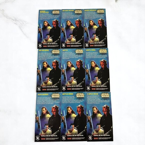 1999 Topps Star Wars Episode 1 Widevision Mirror Foil Card Set Of 9 Collectibles - Picture 2 of 4